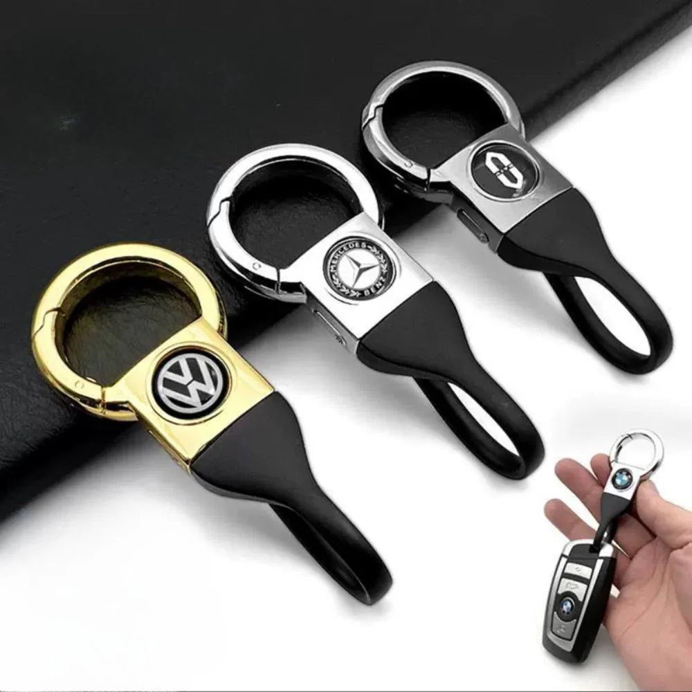 Portachiavi Doppio A Sgancio Rapido Con 2 Anelli Extra E Confezione Regalo - Nero, Antigraffio, Per Uomo E Donna, 7.1x2.5 Cm